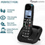 Amplicomms BigTel 1502 Cordless Big Button Phone for Elderly with Additional Handset - Loud Phones for Hard of Hearing - Hearing Aid Compatible Phones - Phones for Seniors