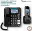 Amplicomms BigTel 1580 Corded Big Button Phone for Elderly with Answering Machine and Additional Handset - Loud Phones for Hard of Hearing - Hearing Aid Compatible Phones - Cordless Number Telephone
